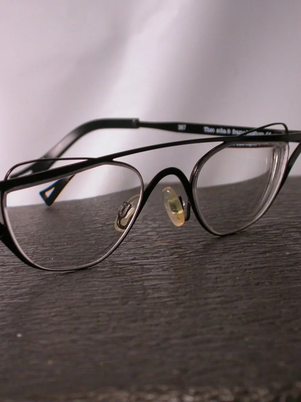 Theo Soba Dark Purple Black Modern Art Eyeglasses Spectacles  Made in Belgium
